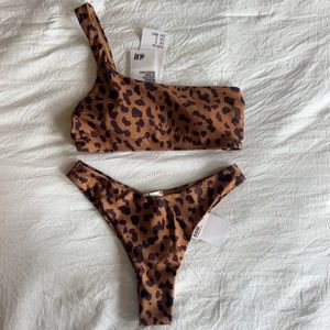 H&M Brazilian Bikini leopard print size 2 New With Tags